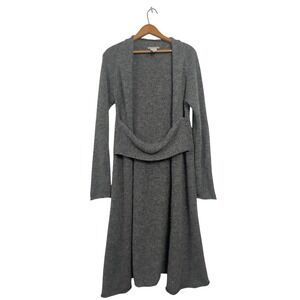 Vintage 90s/00s Sarah Pacini Long Cardigan Grey Alpaca Merino Wool One Size